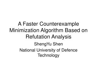 A Faster Counterexample Minimization Algorithm Based on Refutation Analysis