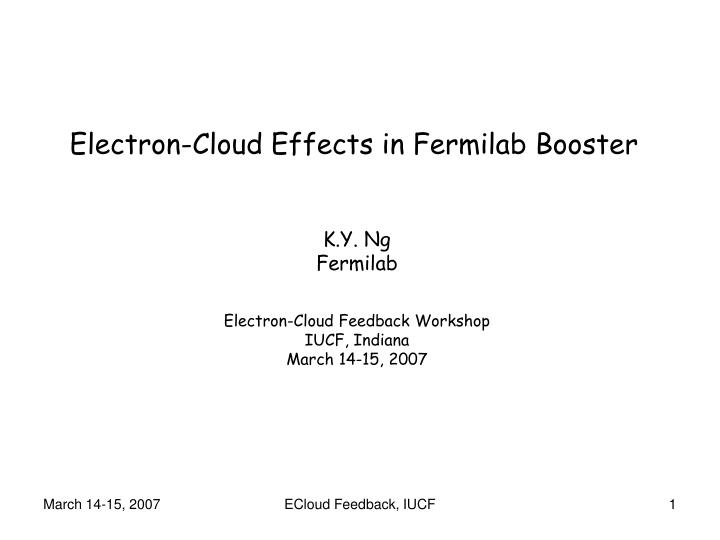 electron cloud effects in fermilab booster