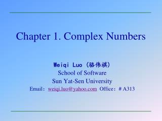 Chapter 1. Complex Numbers