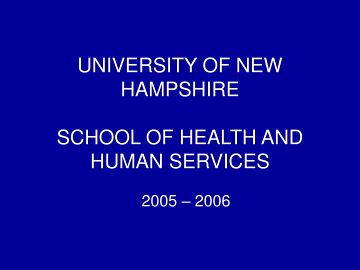 university of new hampshire school of health and human services