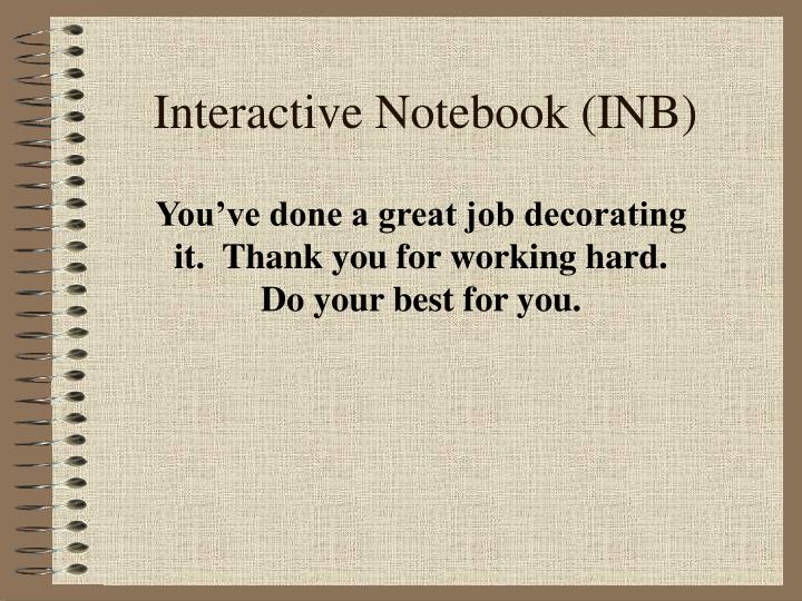 interactive notebook inb