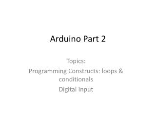 Arduino Part 2