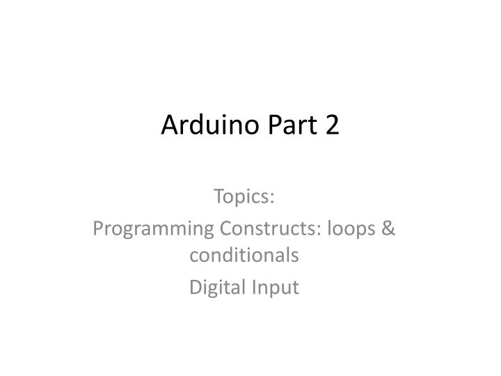 arduino part 2