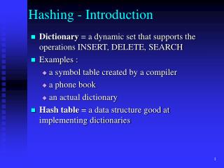 Hashing - Introduction