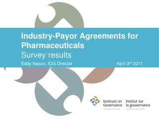 Industry-Payor Agreements for Pharmaceuticals Survey results