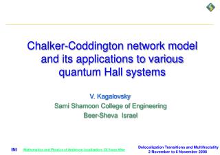 Chalker-Coddington network model and its applications to various quantum Hall systems