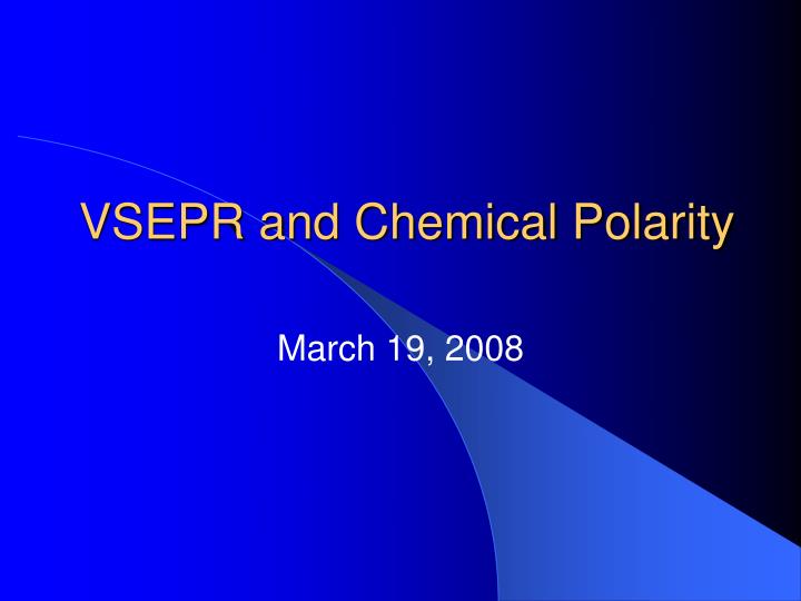 vsepr and chemical polarity