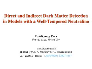 Direct and Indirect Dark Matter Detection in Models with a Well-Tempered Neutralino
