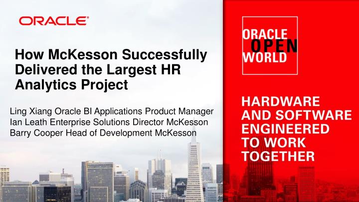 how mckesson successfully delivered the largest hr analytics project