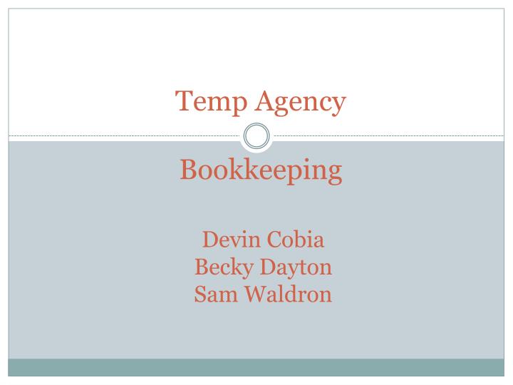 temp agency bookkeeping