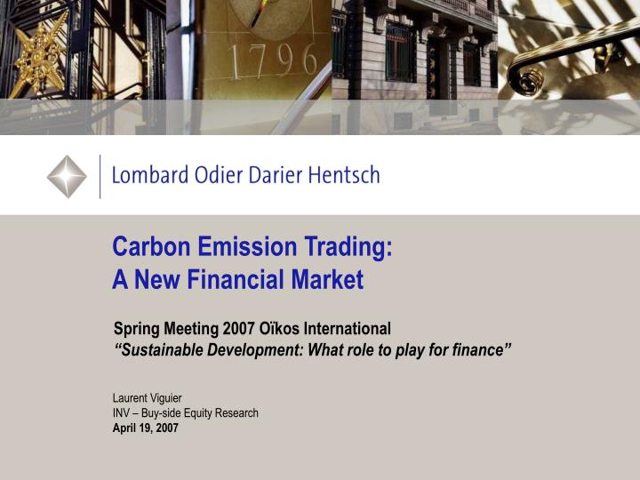 carbon emission trading a new financial market