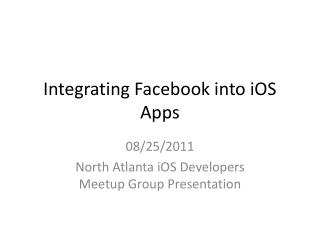 Integrating Facebook into iOS Apps