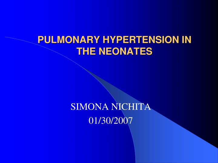 pulmonary hypertension in the neonates