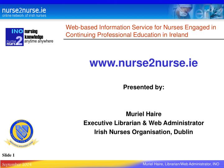 web based information service for nurses engaged in continuing professional education in ireland