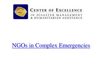 NGOs in Complex Emergencies