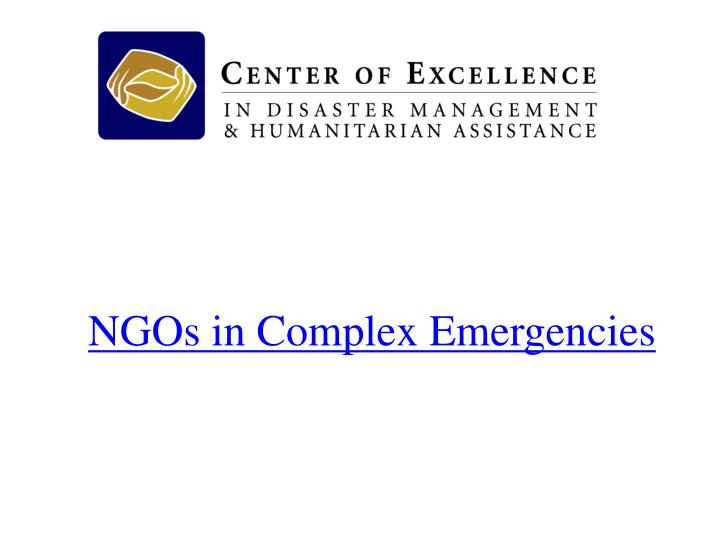 ngos in complex emergencies