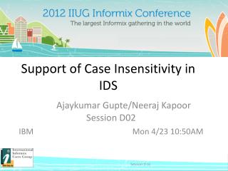 Support of Case Insensitivity in IDS