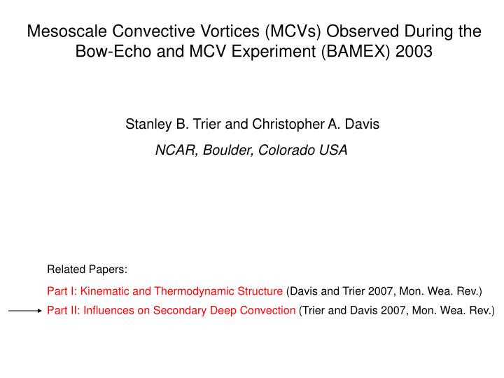 mesoscale convective vortices mcvs observed during the bow echo and mcv experiment bamex 2003