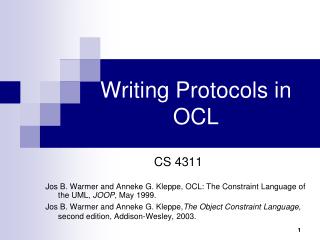 Writing Protocols in OCL