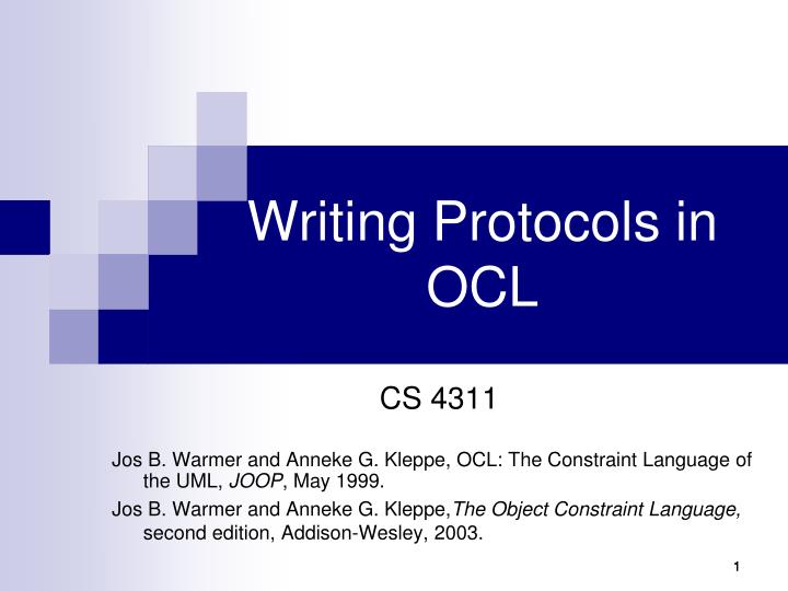 writing protocols in ocl