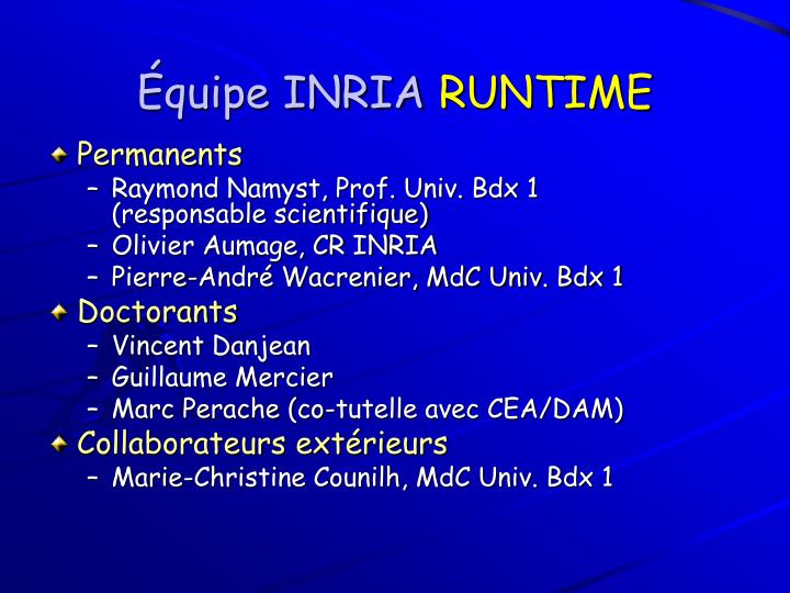 quipe inria runtime