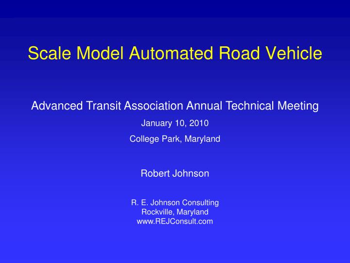 scale model automated road vehicle