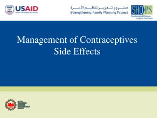 Management of Contraceptives Side Effects