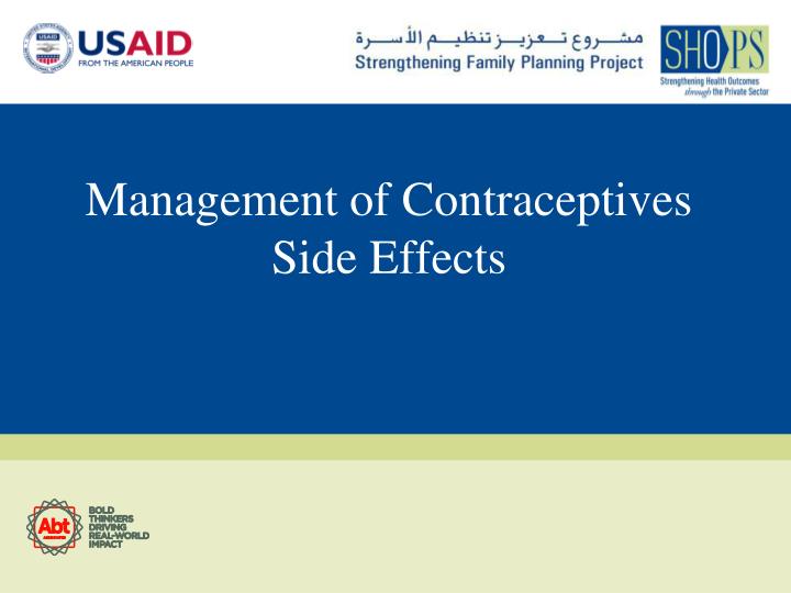 management of contraceptives side effects