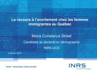Le recours à l’avortement chez les femmes immigrantes au Québec