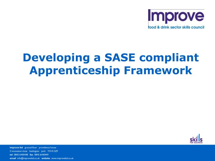 developing a sase compliant apprenticeship framework