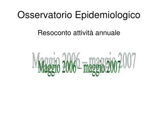 osservatorio epidemiologico