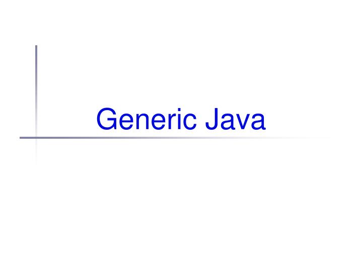 generic java