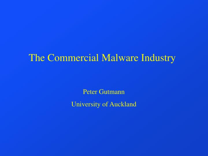 the commercial malware industry