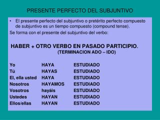 presente perfecto del subjuntivo