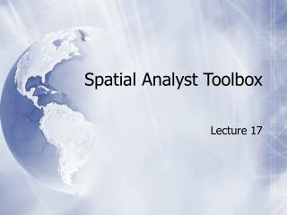 Spatial Analyst Toolbox
