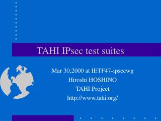 TAHI IPsec test suites