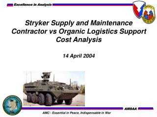 Stryker Supply and Maintenance Contractor vs Organic Logistics Support Cost Analysis