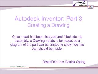 Autodesk Inventor: Part 3 Creating a Drawing