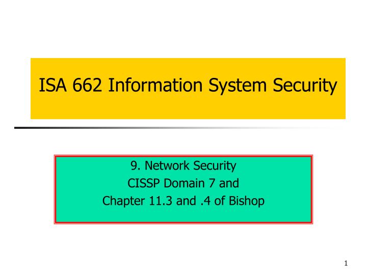 isa 662 information system security