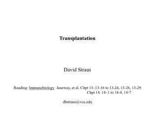 Transplantation David Straus
