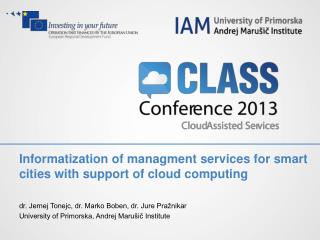 Informatization of managment services for smart cities with support of cloud computing