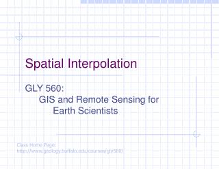 Spatial Interpolation