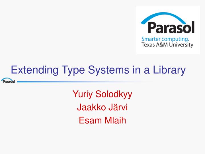 extending type systems in a library