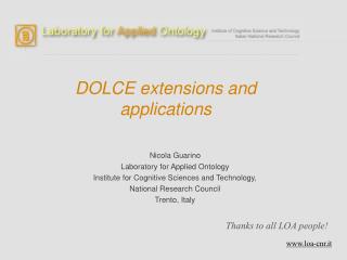 DOLCE extensions and applications