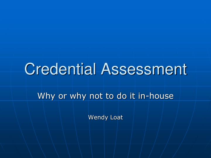 credential assessment