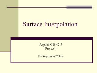 Surface Interpolation