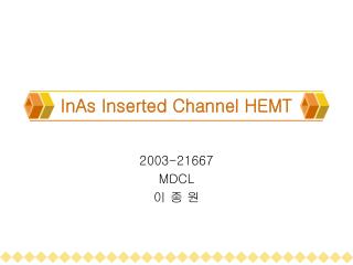 InAs Inserted Channel HEMT