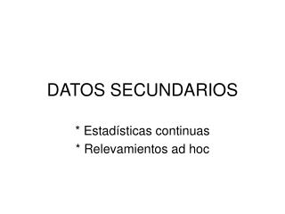 datos secundarios