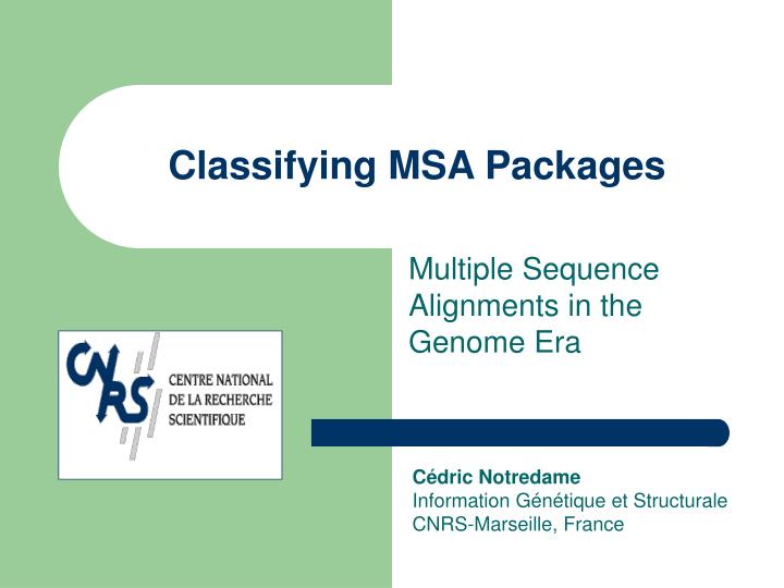 classifying msa packages