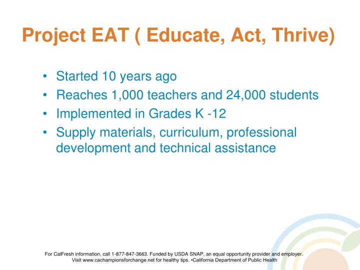 project eat educate act thrive